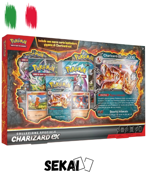 POKEMON COLLEZIONE SPECIALE CHARIZARD EX ITA - JUMBO LENTICOLARE + 5 P