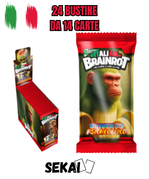 BRAINROT UNIVERSO PSICHEDELICO SKIFIDOL BOX DA 24 BUSTINE DA 14 CARTE