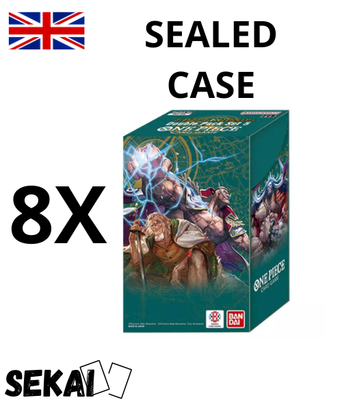 One Piece TCG OP 08 CASE 8x DOUBLE PACK SET VOL 5 ENGLISH DP5 DISPLAY