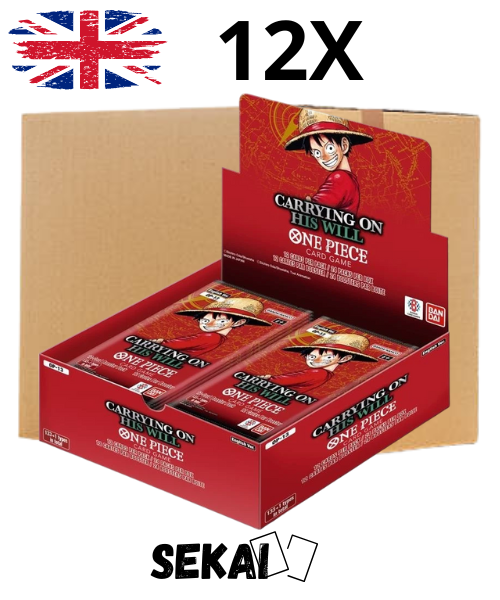 ONE PIECE CARRYING ON HIS WILL OP13 SEALED CASE 12 BOOSTER BOX ENG