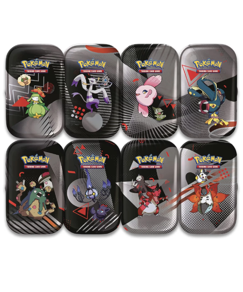 POKEMON DISPLAY MINI TIN FUOCO BIANCO LUCE NERA ITA 8 MINITIN